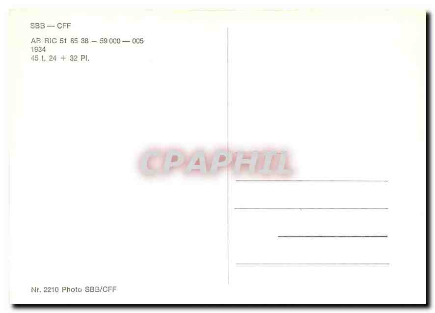 CPM Sbb Cff Ab Ric 1934 — Verso