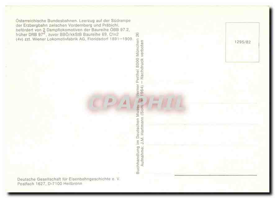 CPM Osterreichische Bundesbahnen — Verso