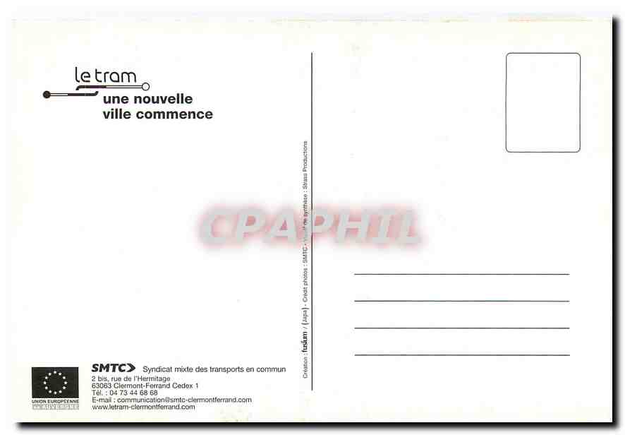 CPM Le tram une nouvelle ville commence — Verso