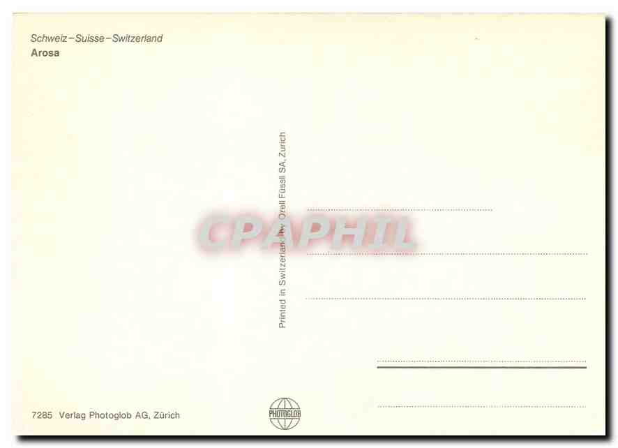 CPM Arosa Switzerland — Verso