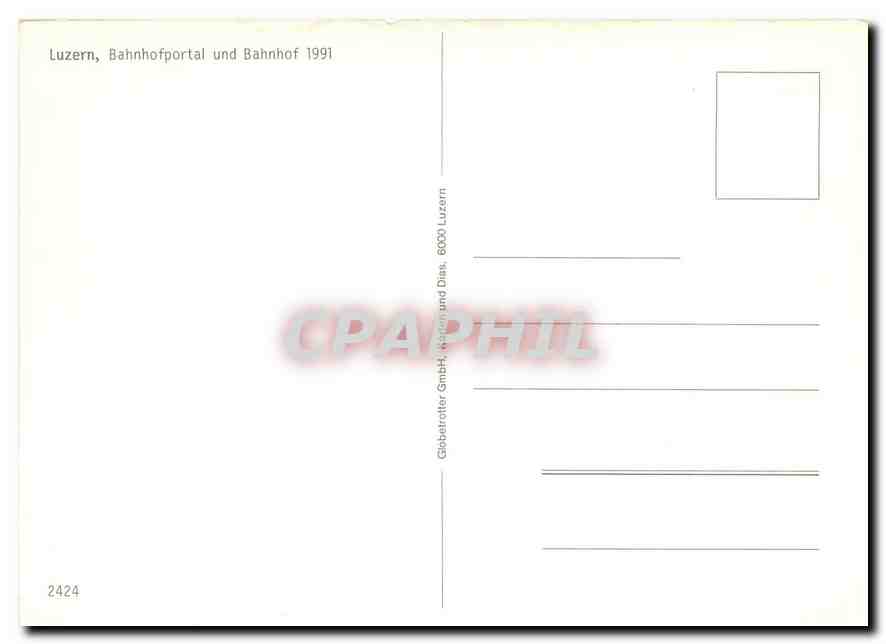 CPM Luzern Bahnhofportal und Bahnhof 1991 — Verso