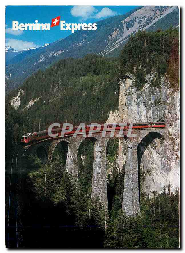 CPM Der Bermina Express auf dem Landwasser Viadukt bei Filisur
