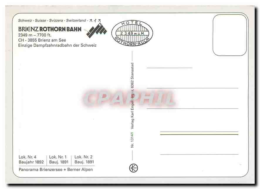 CPM Brienz Rothorn Bahn — Verso