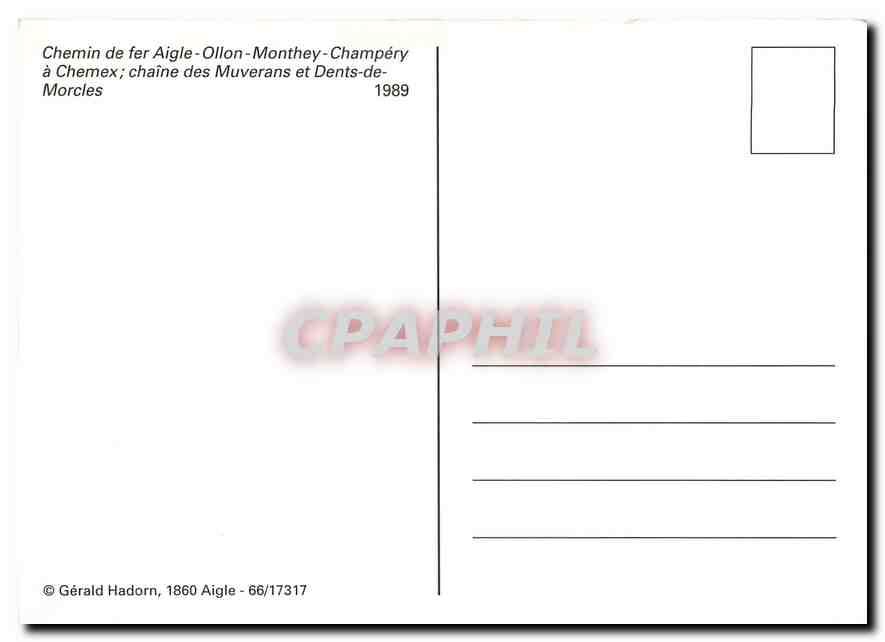 CPM Chaine des Muverans et Dents de Morcles — Verso