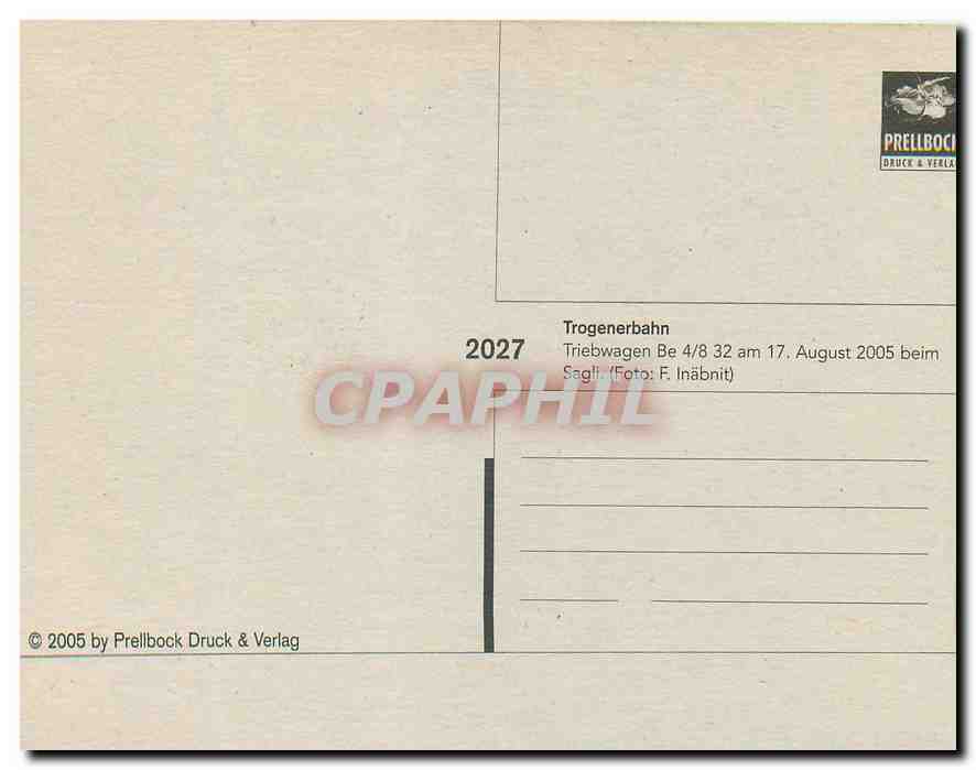 CPM Trogenerbahn Triebwagen Be august 2005  — Verso