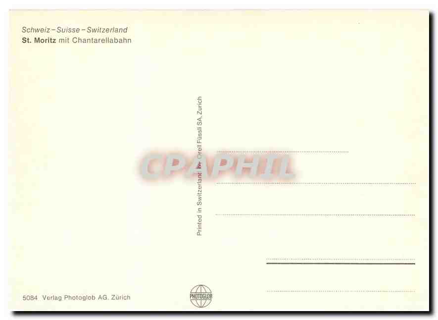 CPM St Mortiz mit Chantarellabahn — Verso
