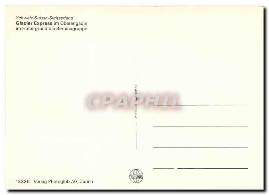 CPM Glacier Express im Oberengadin  — Verso