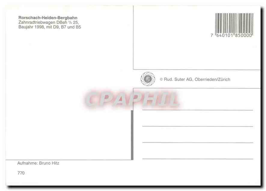 CPM Rorschach Heiden Bergbahn — Verso