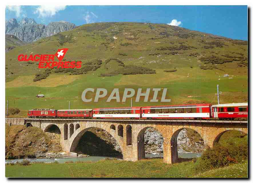 CPM Schnellzug Glacier Express mit Lokomotive HGe