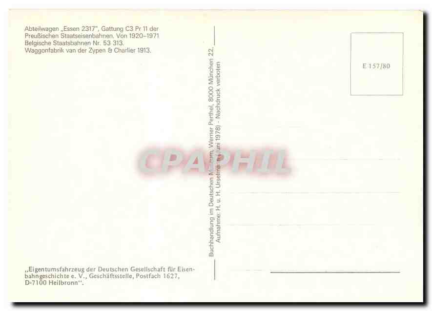 CPM Abteilwagen Essen — Verso