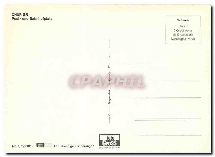 CPM Chur gr post und Bahnhofplatz — Verso