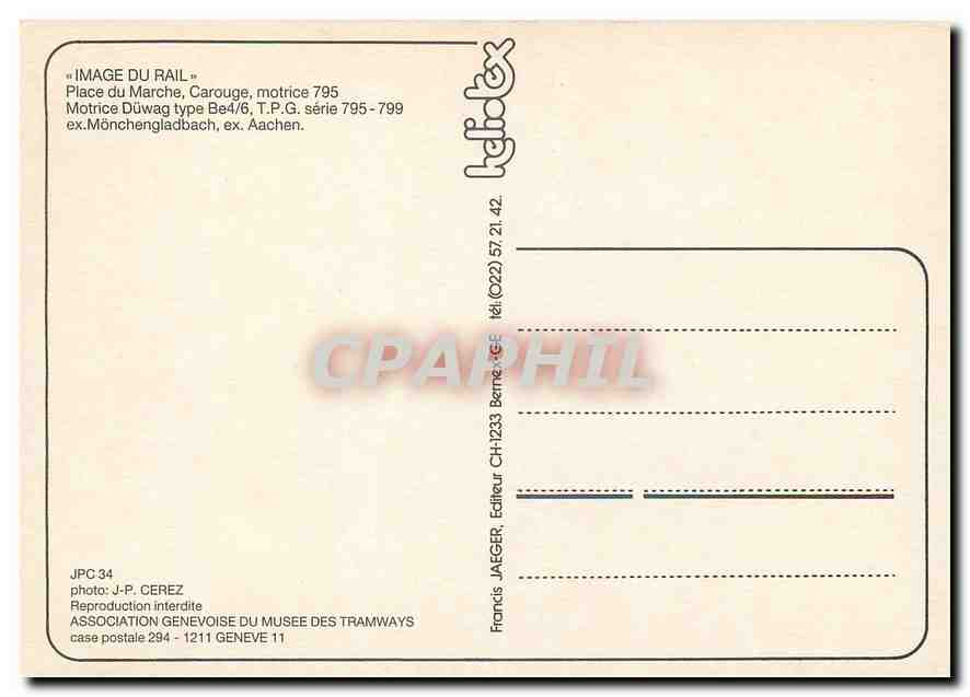 CPM Place du Marche motrice Duwag type Be — Verso