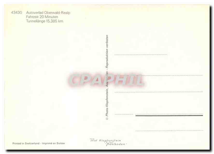 CPM Furka Basistunelle Autoverlad Oberwald Realp  — Verso