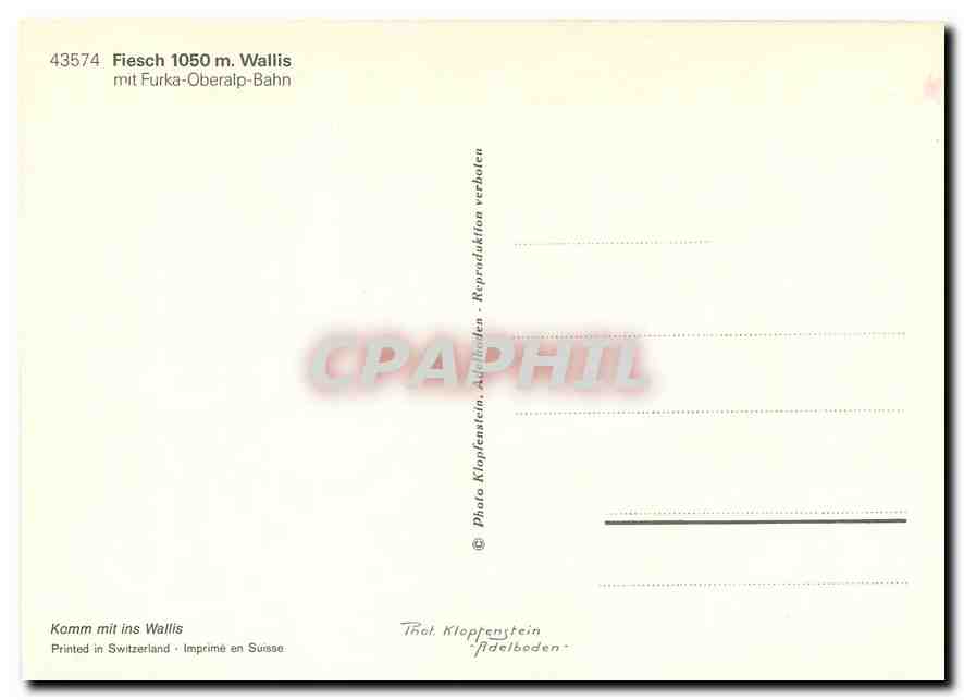 CPM Fiesch Wallis mit Furka Oberalp Bahn — Verso