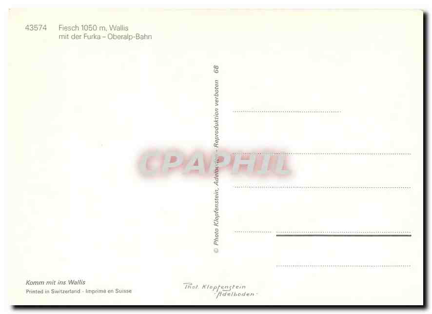 CPM Fiesch Wallis mit Furka Oberalp Bahn — Verso