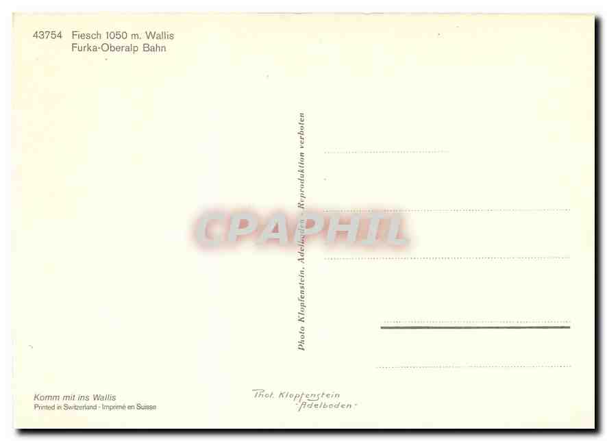CPM Fiesch Wallis mit Furka Oberalp Bahn — Verso