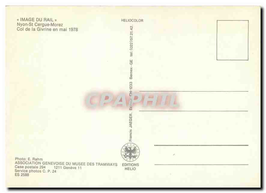 CPM Nyon St Cergue Morez Givrins — Verso