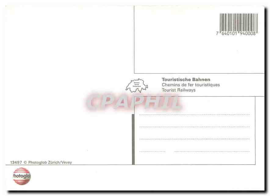 CPM Chemins de fer touristiques Suisse — Verso