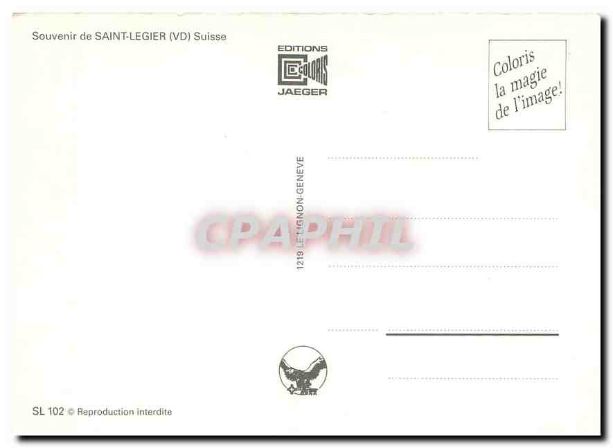 CPM Saint Legier Suisse — Verso
