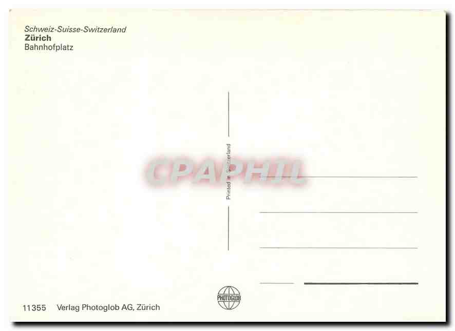 CPM Zurich Bahnhofplatz — Verso