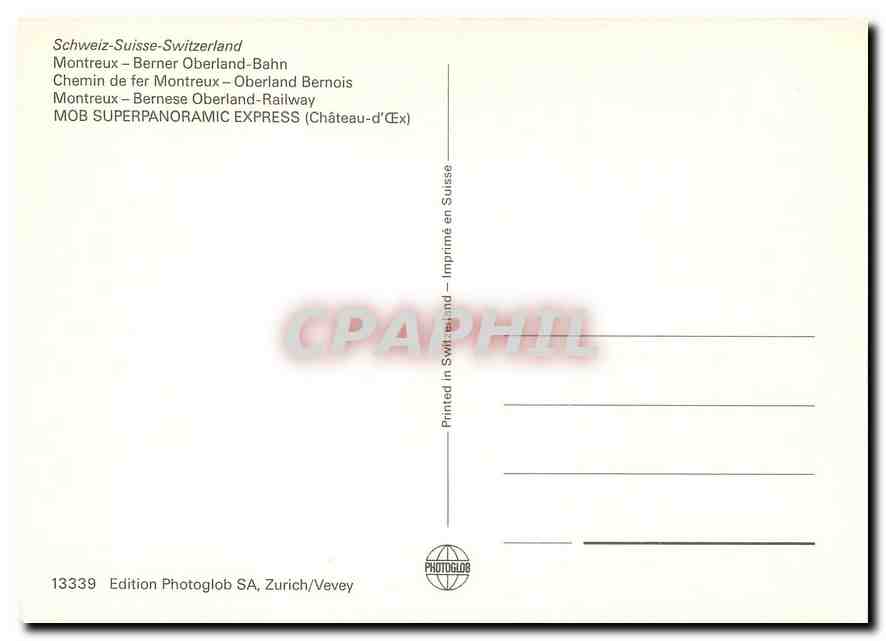 CPM Montreux Oberland Bernois — Verso