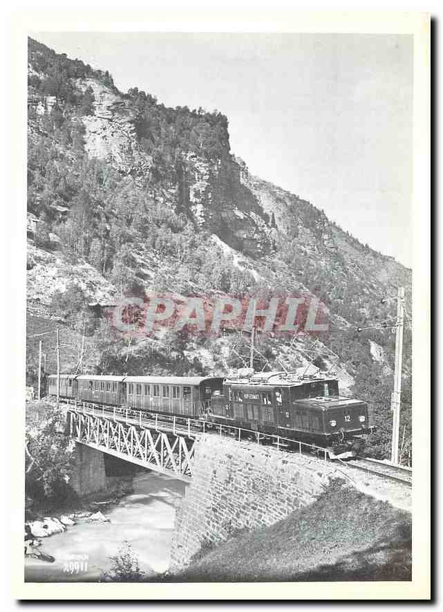 CPM Viège Zermatt viaduc de  Kipfen locomotive Hgeh