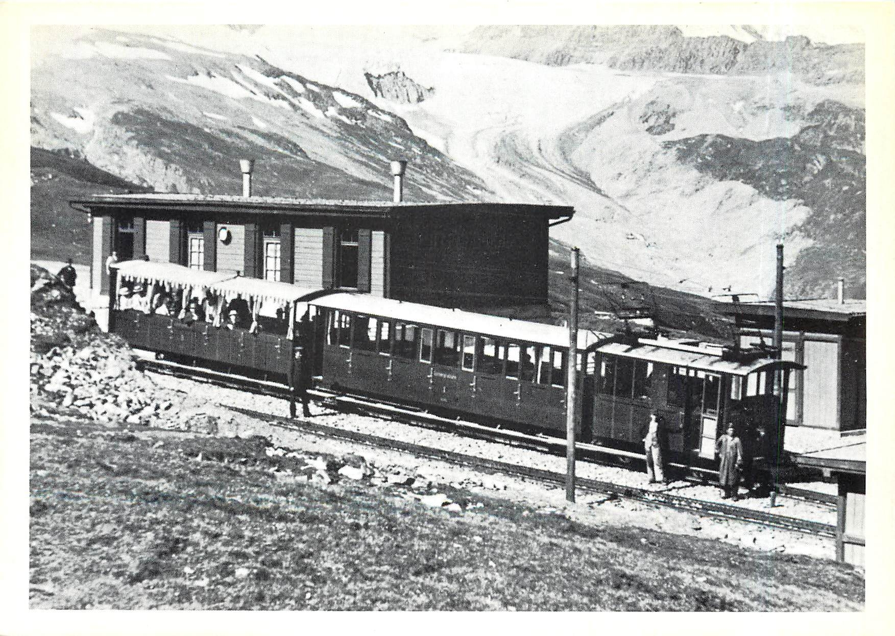 CPM Ancienne composition Rowan du chemin de fer Zermatt Gornergrat station Rifflelberg