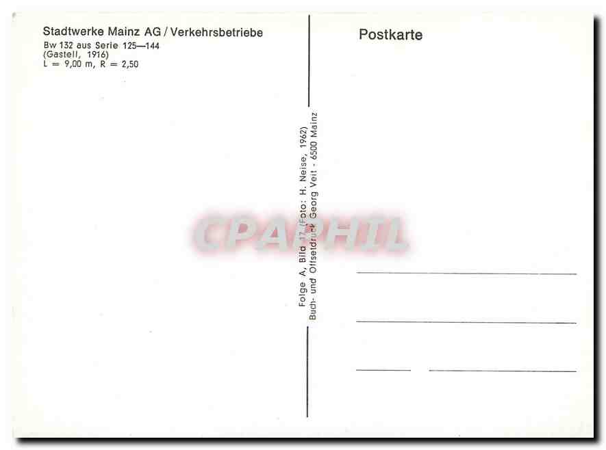 CPM Proft Henninger Gastell 1916 — Verso