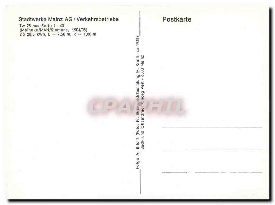 CPM Stadtwerke Mains AG Verkehrsbetriebe Meineke  — Verso
