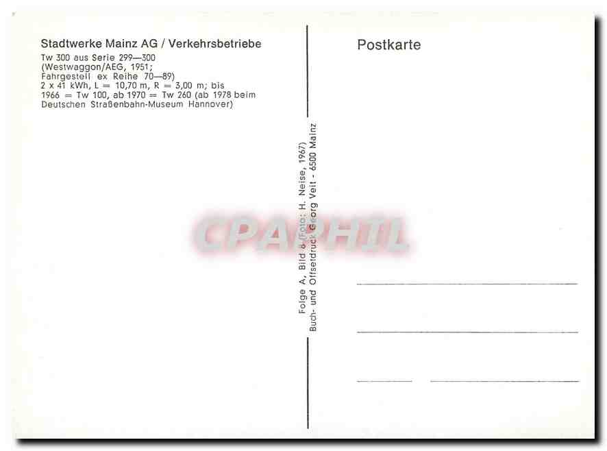 CPM Mainzer aktien bier Westwaggon — Verso