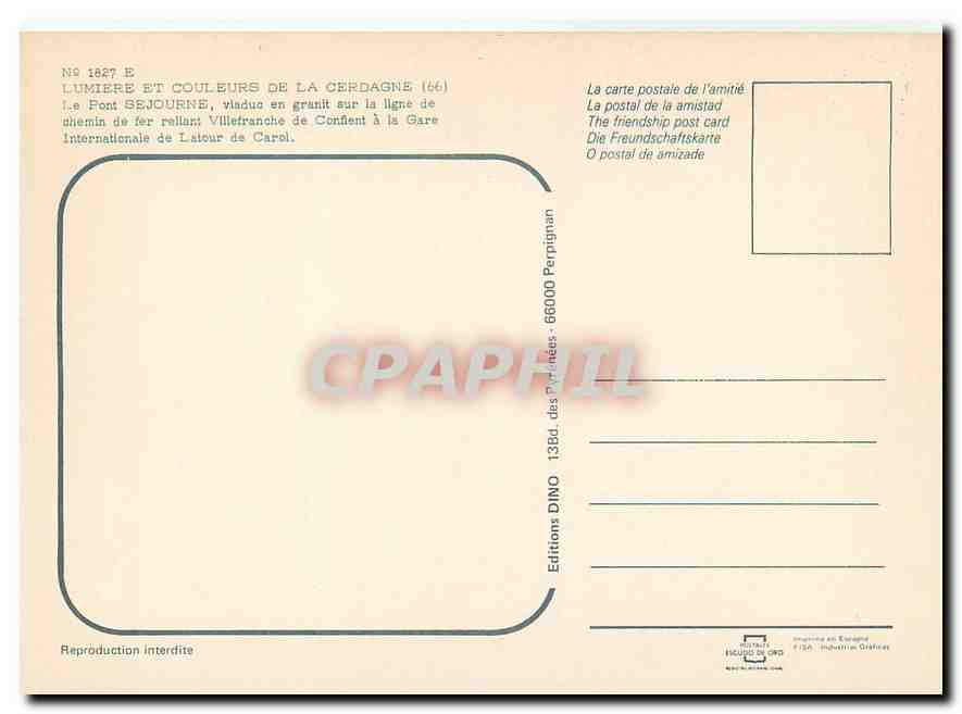 CPM Le pont Séjourné — Verso