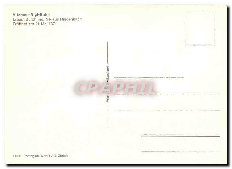 CPM Erbaut durch Ing Niklaus Riggenbach Eroffnet am 21 mai 1871 — Verso
