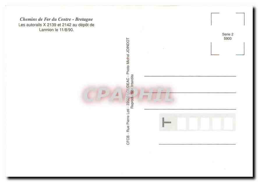 CPM Autorails au dépôt de Lannion Bretagne — Verso