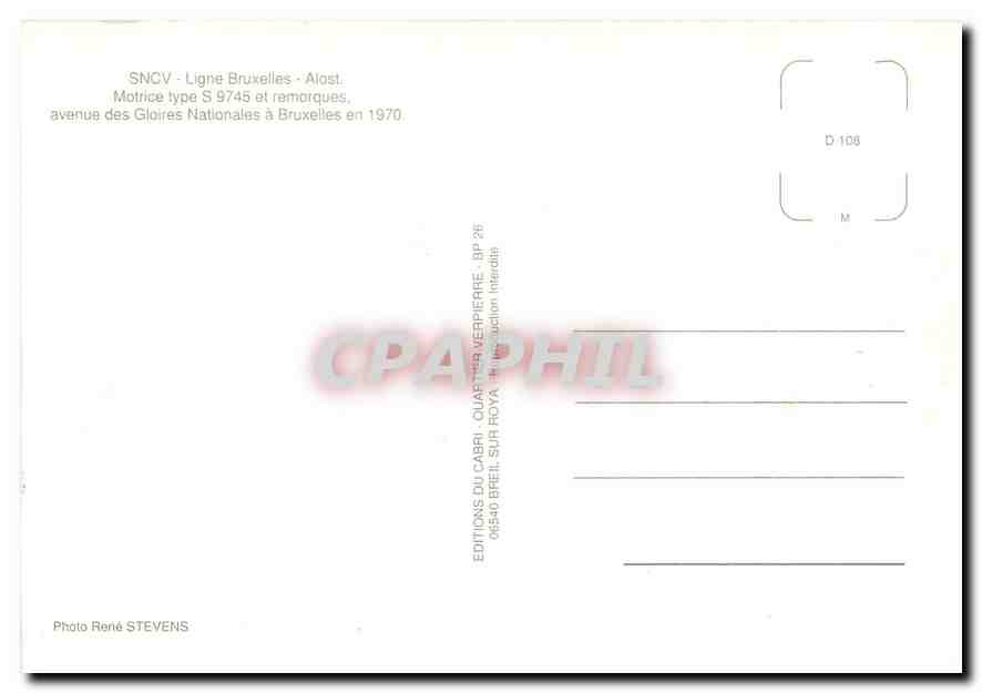 CPM SNCV ligne Bruxelle Alost — Verso
