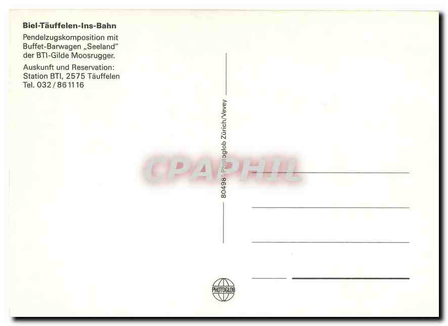 CPM Biel Tauffelen Ins Bahn — Verso