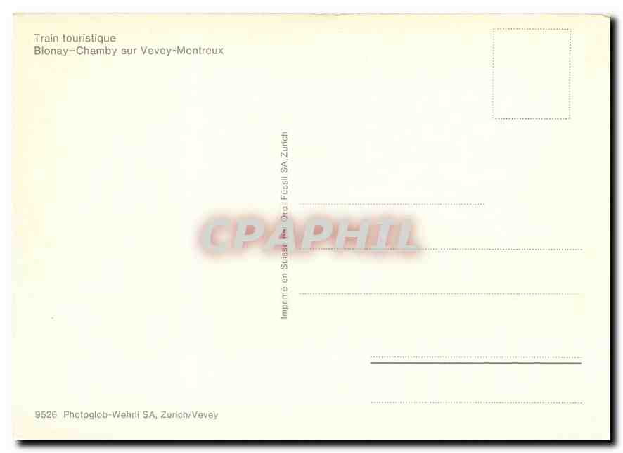 CPM Train touristique Blonay Chamby sur Vevey Montreux — Verso