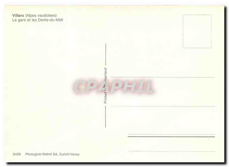 CPM Villars la gare et les Dents du Midi — Verso