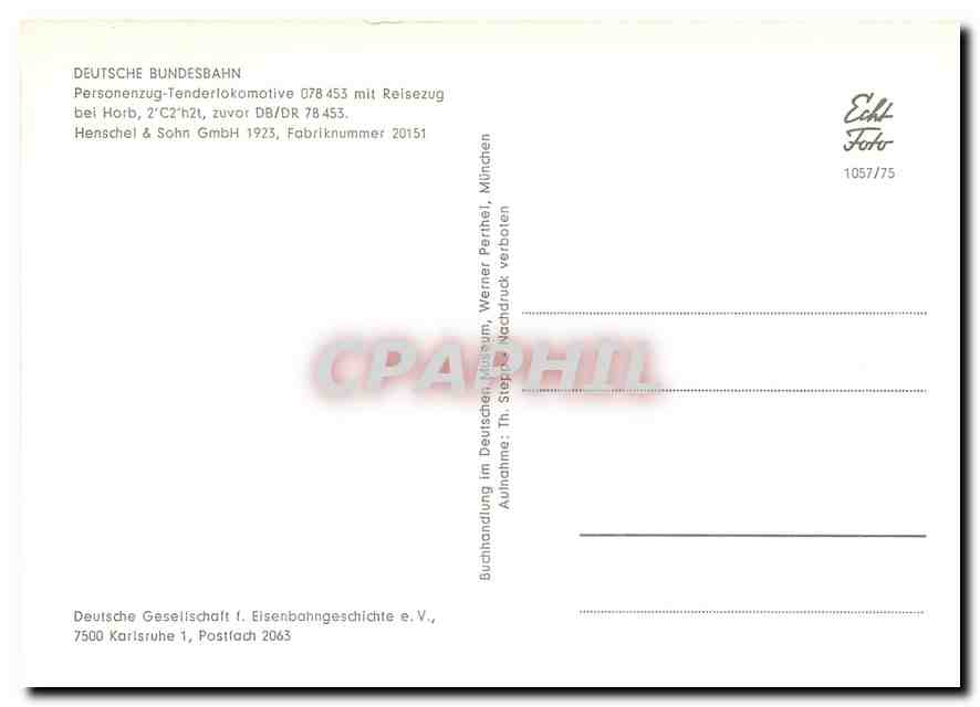 CPM Deutsche Bundesbahn Personenzug Tenderlokomotive — Verso