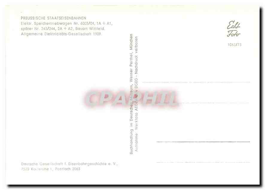 CPM Preussische Staatseisenbahnen — Verso