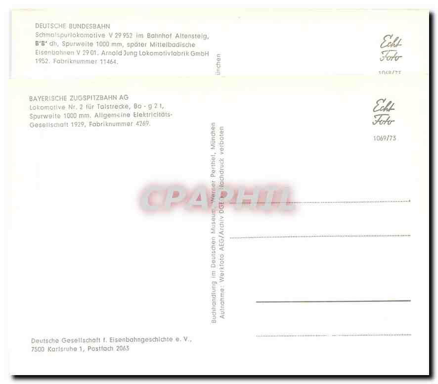 CPM Deutsche Bundesbahn Schmalspurlokomotive — Verso