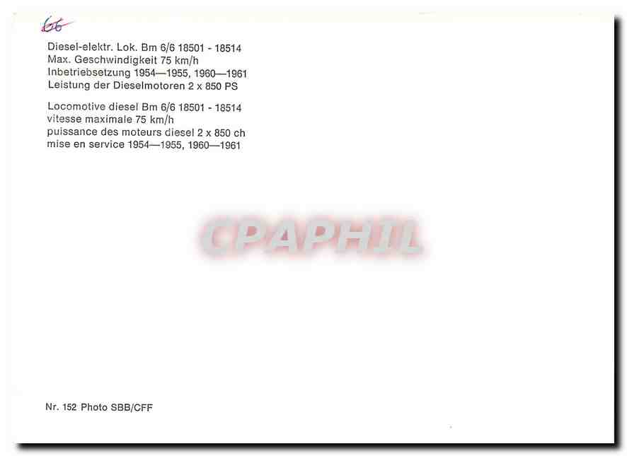 CPM Locomotive diesel Bm — Verso