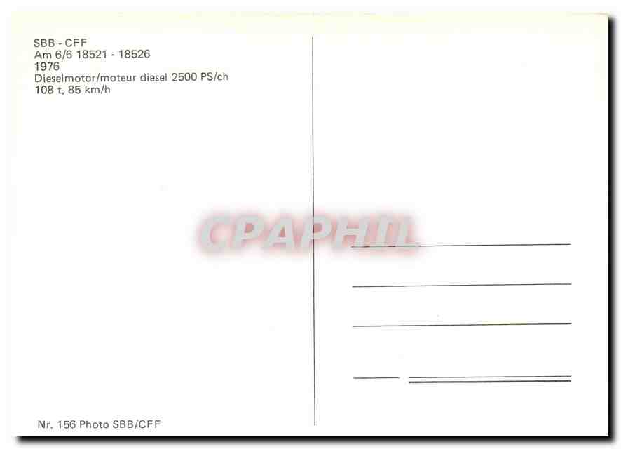 CPM SBB CFF Moteur diesel — Verso