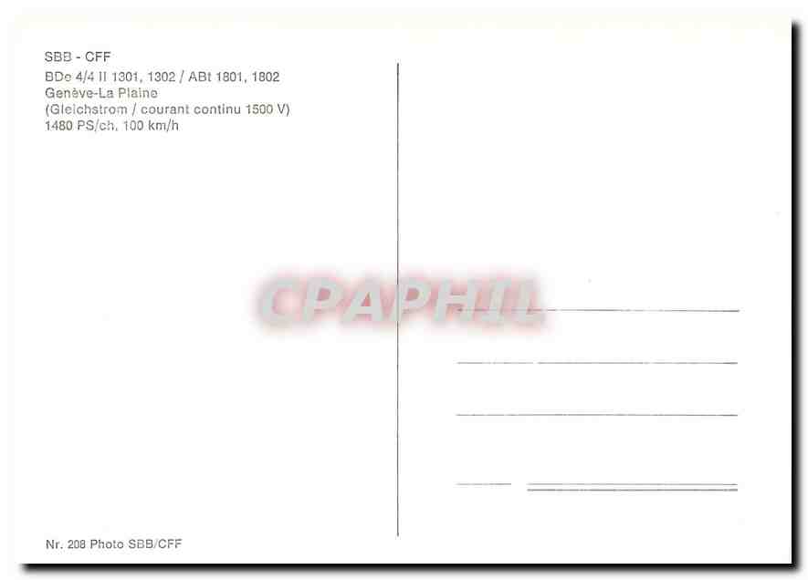 CPM SBB CFF Genève La Plaine  — Verso