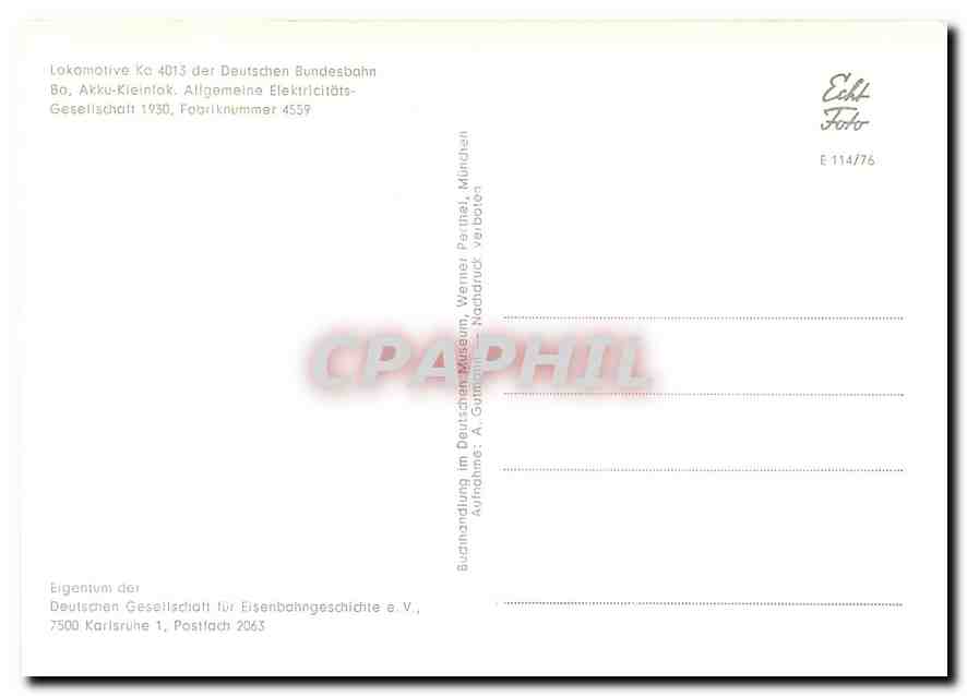 CPM Lokomotive Deutschen Bundesbahn — Verso