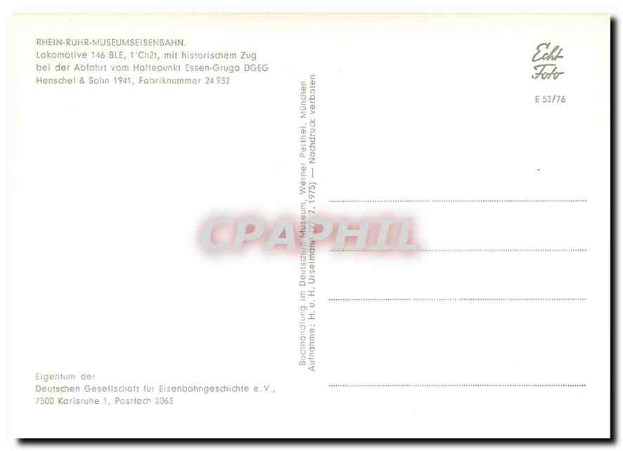 CPM Rhein Ruhr Museumseisenbahn — Verso