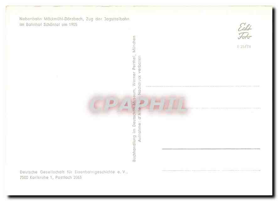 CPM Nebenbahn Mockmuh Dorzbach Zug der Jagsttalbahn — Verso