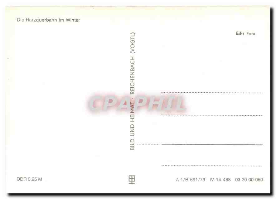 CPM Die Harzquerbahn im Winter — Verso