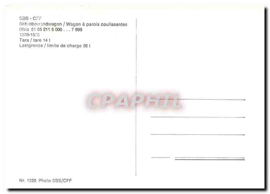 CPM Wagon à partois coulissantes — Verso