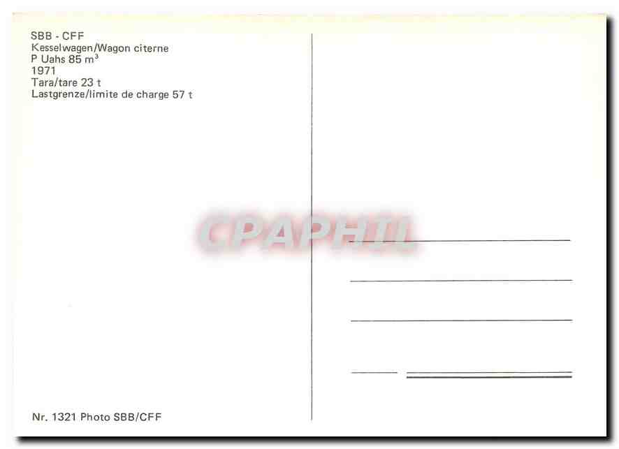 CPM Wagon citerne — Verso