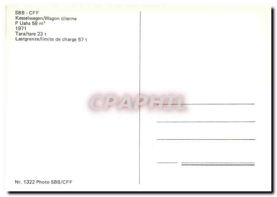 CPM Wagon citerne — Verso